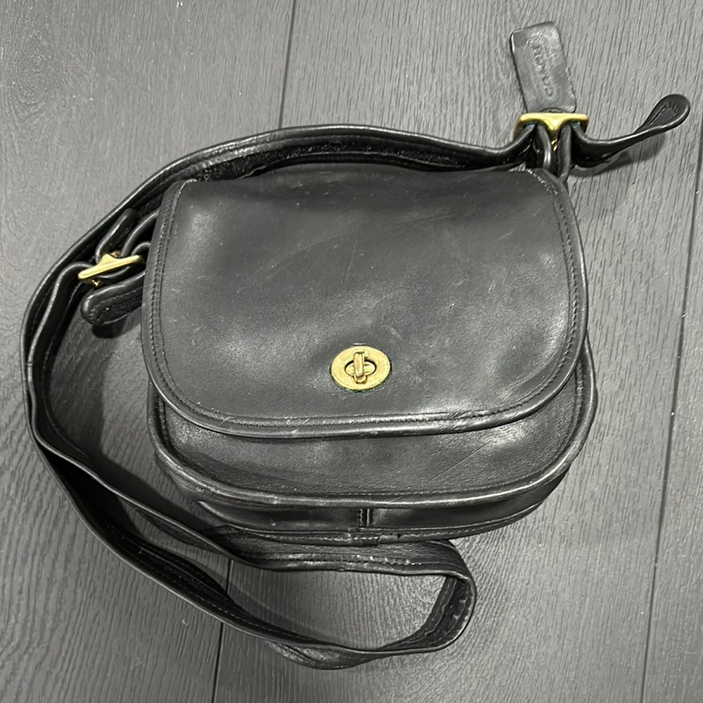 Coach Black Leather Crossbody Bag